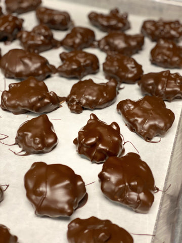 chocolate bearclaws aka turtles, caramel, pecan chocolate in the amana colonies amana iowa 