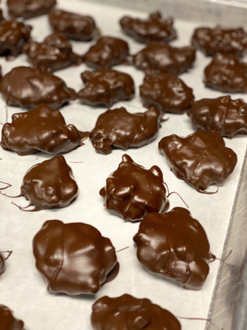 chocolate bearclaws aka turtles, caramel, pecan chocolate in the amana colonies amana iowa