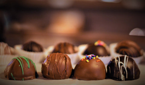 fudge drops dipped in chocolate made in amana, iowa from scratch. hand-dipped chocolates